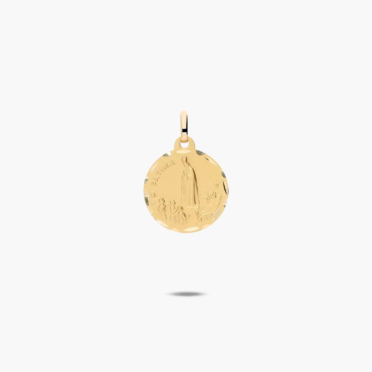 Medalla Virgen de Fátima de oro 18K 18 mm
