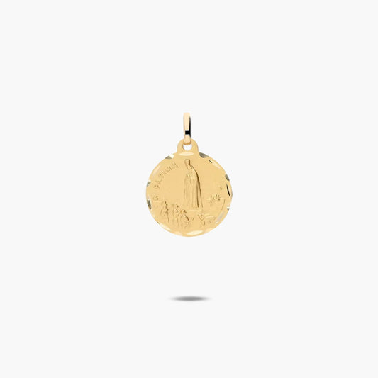 Medalla Virgen de Fátima de oro 18K 18 mm
