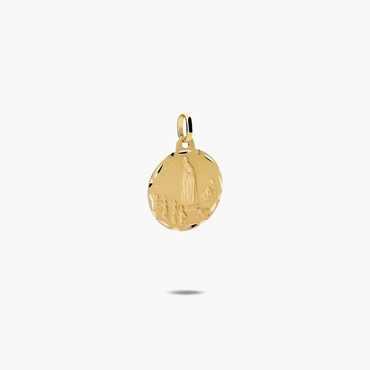 Medalla Virgen de Fátima de oro 18K 18 mm