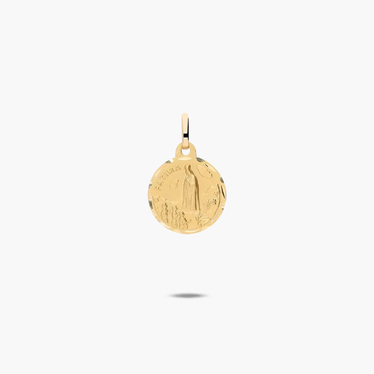 Medalla Virgen de Fátima de oro 18K 14 mm