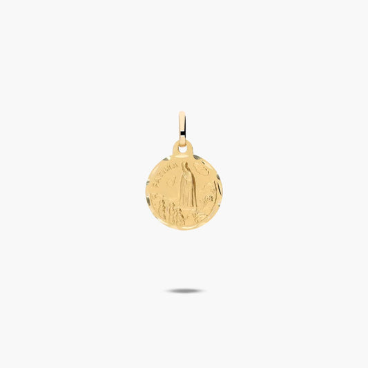 Medalla Virgen de Fátima de oro 18K 14 mm