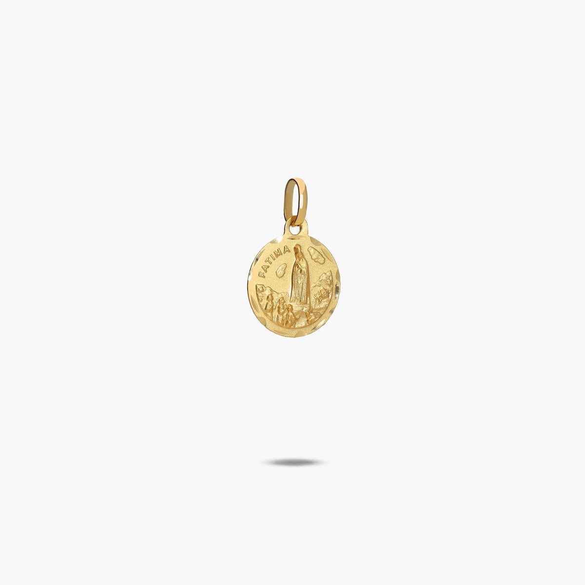 Medalla Virgen de Fátima de oro 18K 14 mm