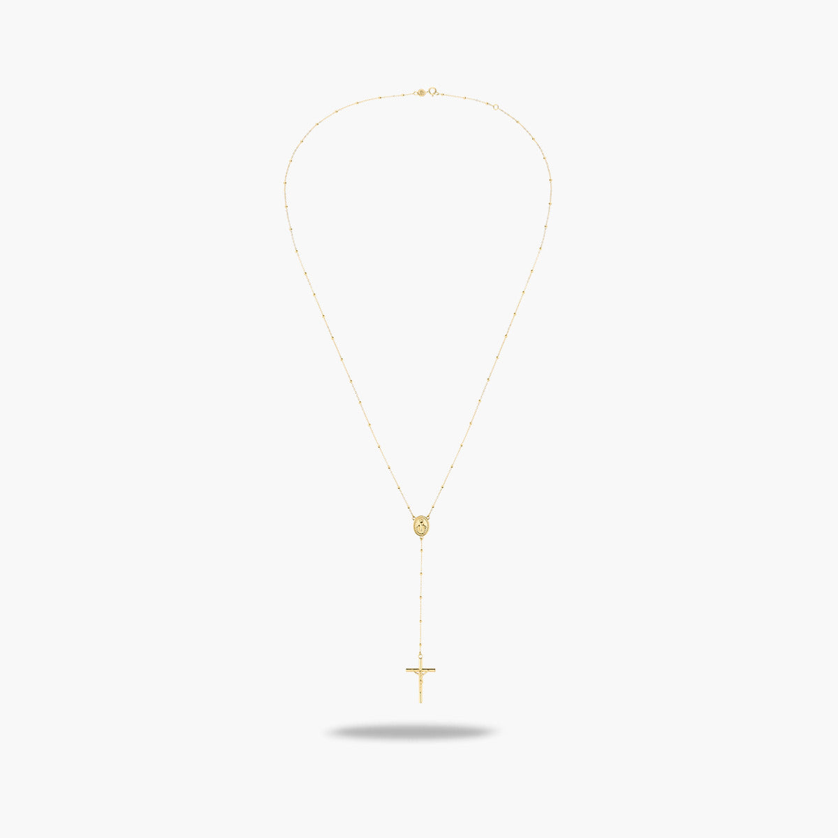 Rosario de oro 18K con cruz y cristo 53-56 cm