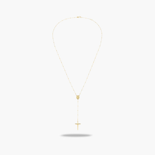 Rosario de oro 18K con cruz y cristo 53-56 cm