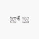 Pendientes cuadrados de oro blanco 18K circonitas 5 mm
