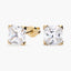 Pendientes cuadrados de oro 18K circonitas 6 mm