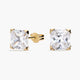 Pendientes cuadrados de oro 18K circonitas 7 mm