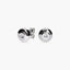 Pendientes redondos de oro blanco 18K diamante natural 0.02 ct. 6 mm