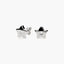 Pendientes estrella de oro blanco 18K diamante natural 0.03 ct. 8 mm