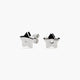 Pendientes estrella de oro blanco 18K diamante natural 0.03 ct. 8 mm