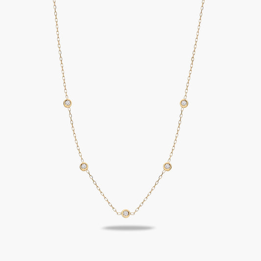 Gargantilla diamante natural oro 18 quilates
