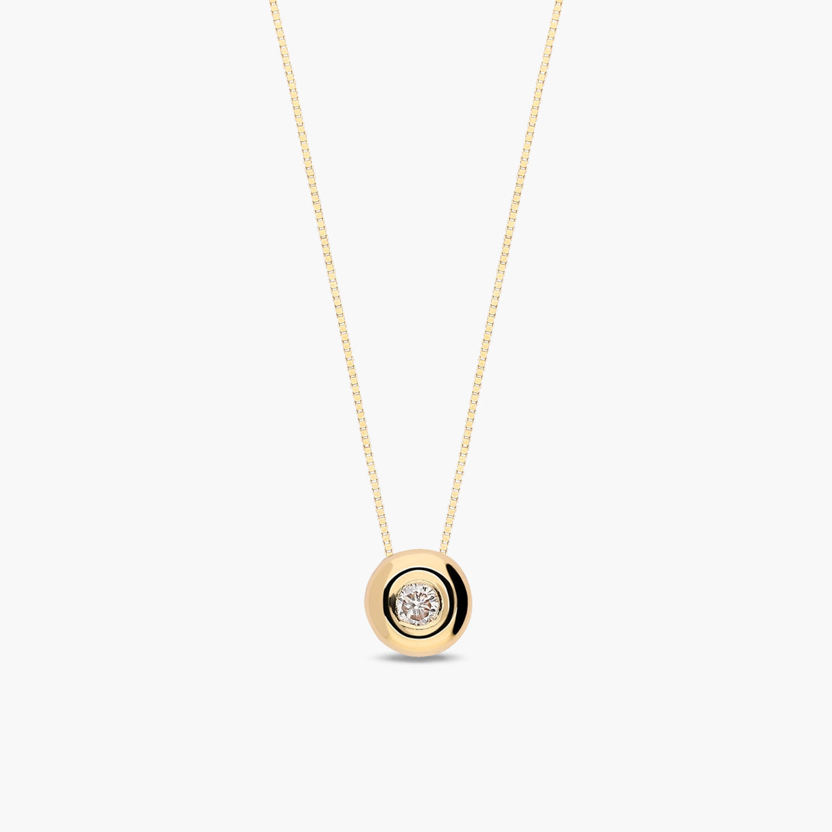 Collar de oro 18K diamante natural 0.07 ct.