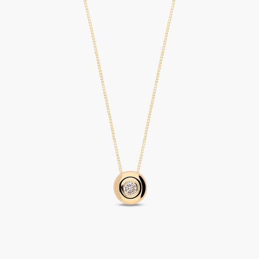 Collar de oro 18K diamante natural 0.07 ct.