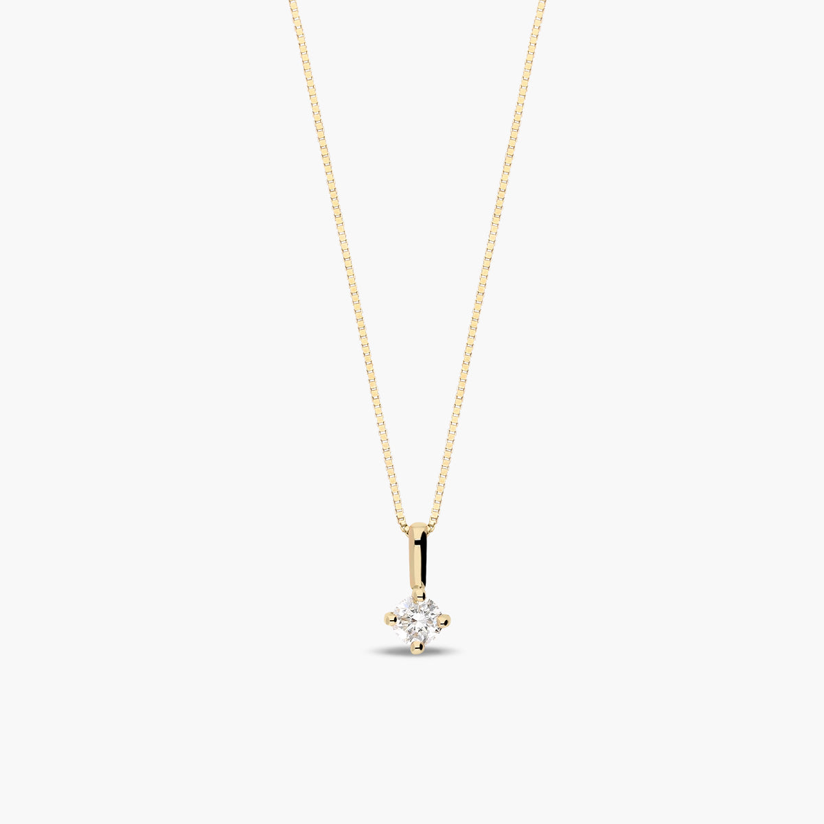 Collar de oro 18K diamante natural 0.10 ct. SUN