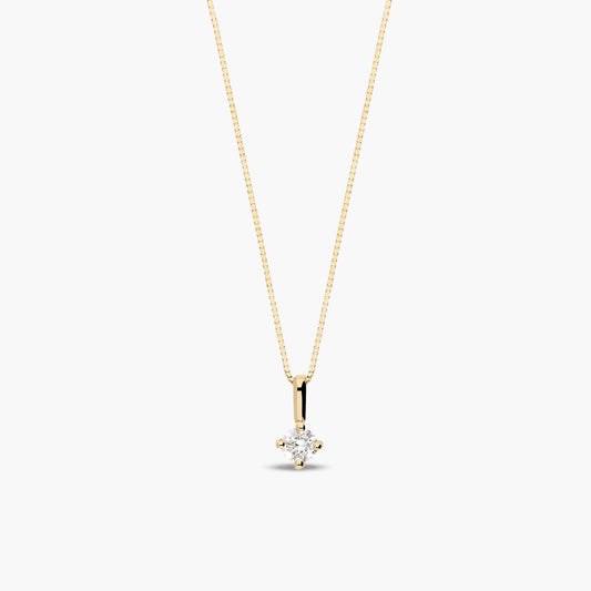 Collar de oro 18K diamante natural 0.10 ct. SUN