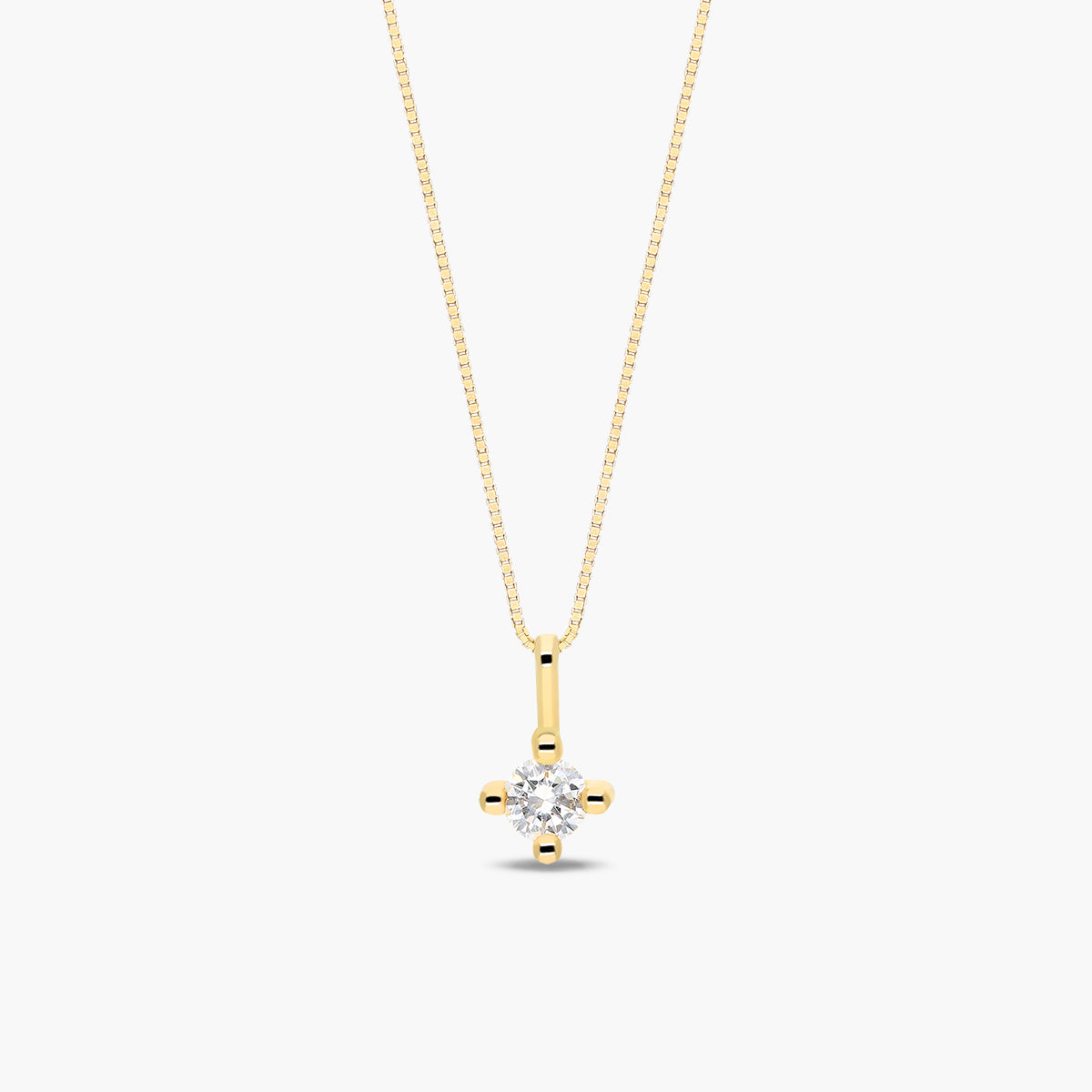 Collar de oro 18K diamante natural 0.15 ct. SUN