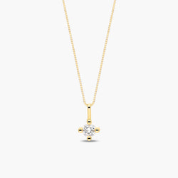 Collar de oro 18K diamante natural 0.15 ct. SUN