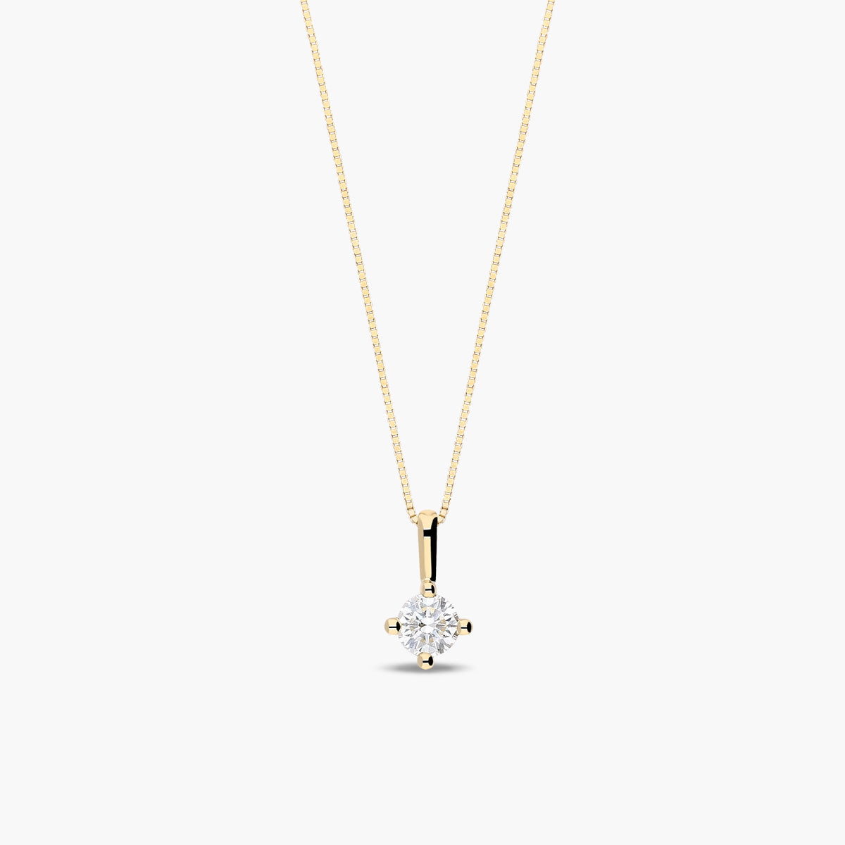 Collar de oro 18K diamante natural 0.20 ct. SUN