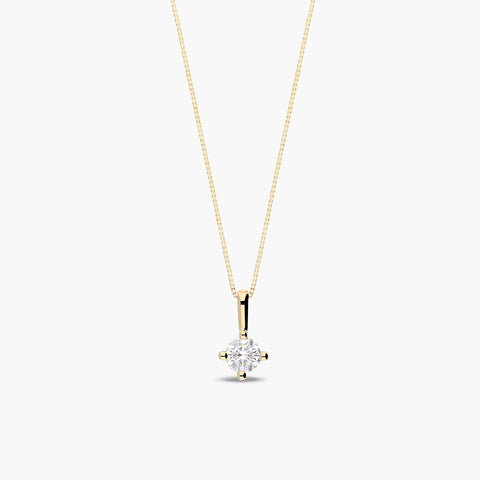Collar de oro 18K diamante natural 0.20 ct. SUN