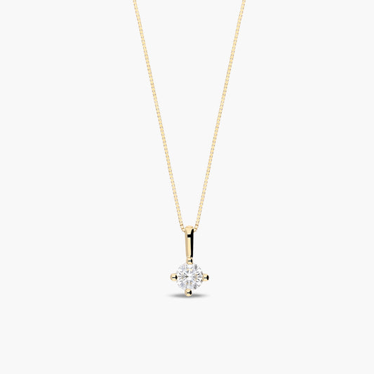 Collar de oro 18K diamante natural 0.20 ct. SUN