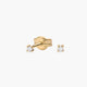 Pendientes de oro 18K diamante natural 0.05 ct. 2 mm