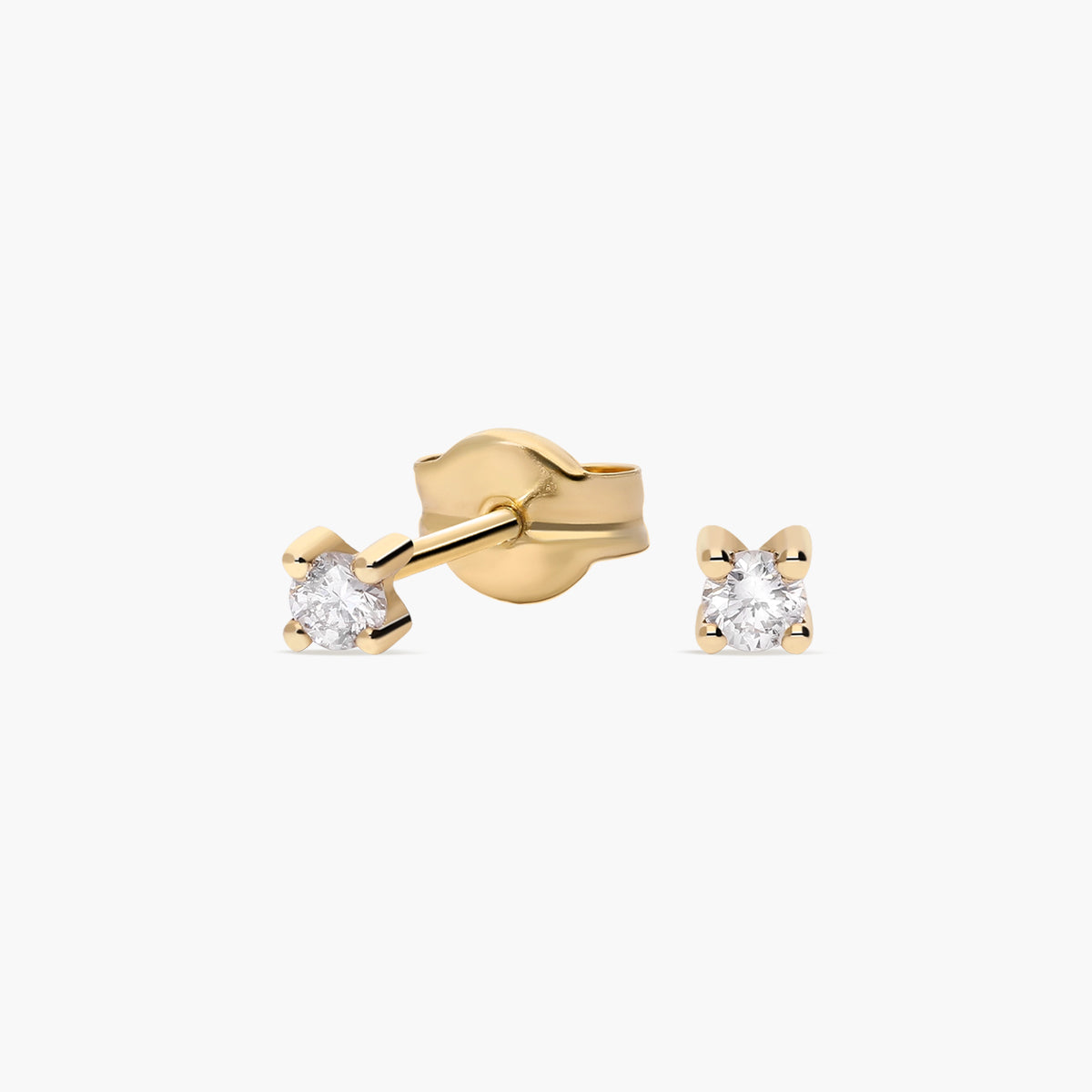 Pendientes de oro 18K diamante natural 0.10 ct. 2 mm
