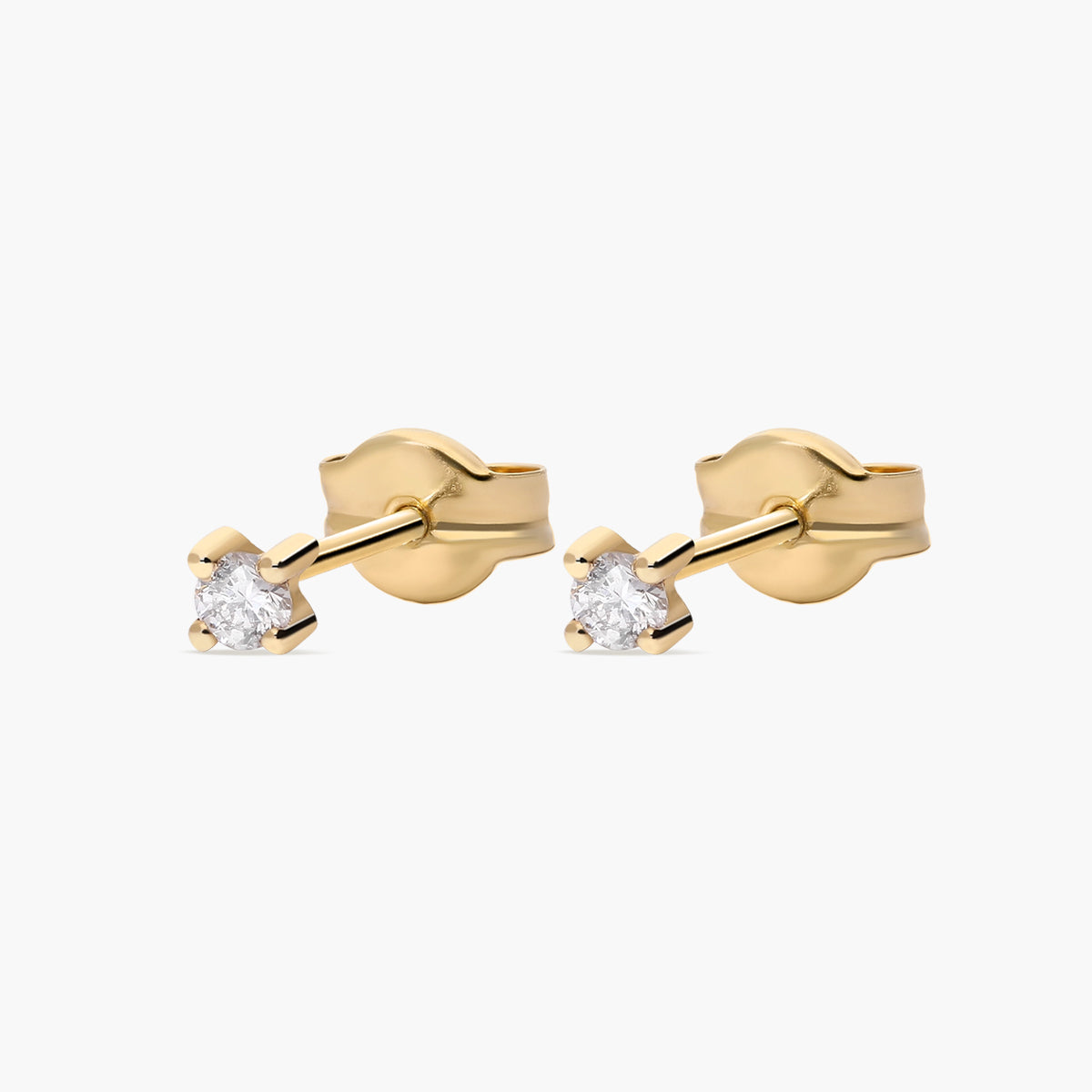 Pendientes de oro 18K diamante natural 0.10 ct. 2 mm