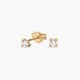 Pendientes de oro 18K diamante natural 0.14 ct. 2 mm