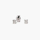 Pendientes redondos de oro blanco 18K diamante natural 0.05 ct. 2 mm