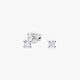 Pendientes redondos de oro blanco 18K diamante natural 0.10 ct. 2 mm
