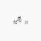 Pendientes redondos de oro blanco 18K diamante natural 0.14 ct. 2 mm