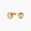 Pendientes redondos de oro 18K diamante natural 0.23 ct. 7 mm
