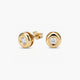 Pendientes redondos de oro 18K diamante natural 0.23 ct. 7 mm