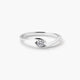 Anillo de oro blanco 18K diamante natural 0.12 ct. GRAVITY