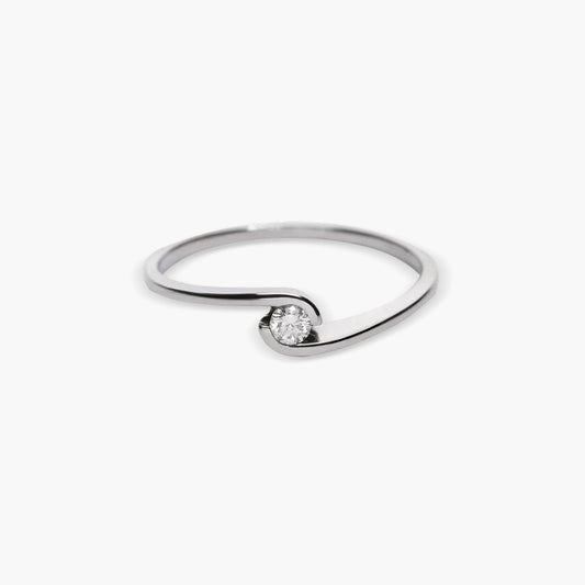 Anillo diamante natural 0.05 ct. oro 18 quilates