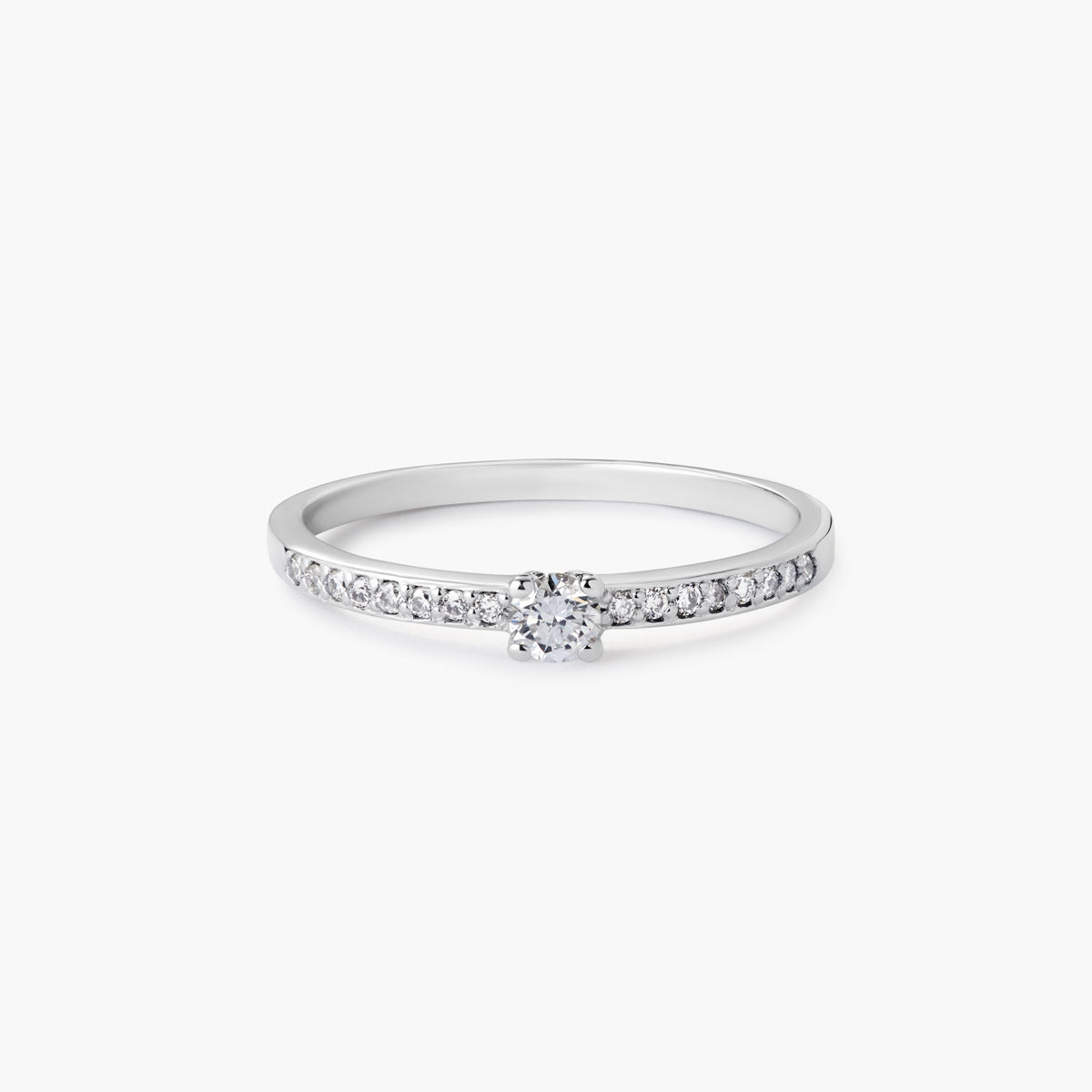 Anillo de oro blanco 18K diamante natural 0.23 ct. COMET