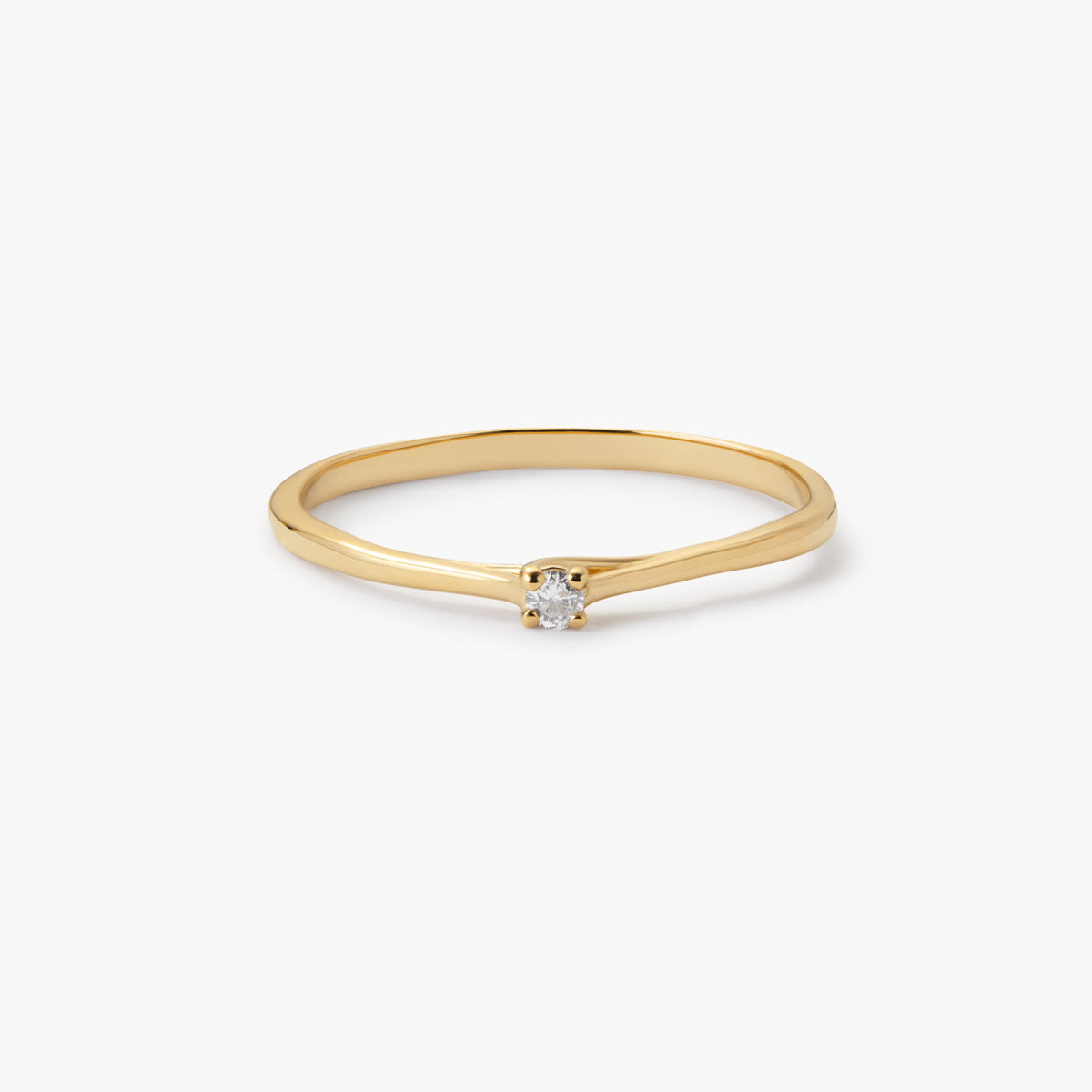 Anillo de oro 18K diamante natural 0.03 ct. SUN