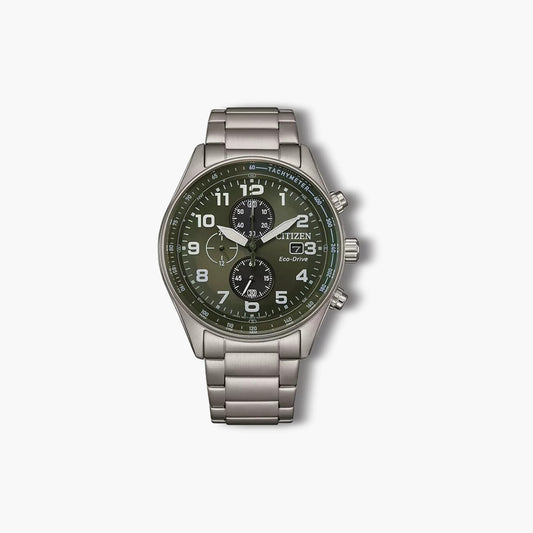 Reloj Citizen Urban CA0770-72X cronógrafo acero esfera verde