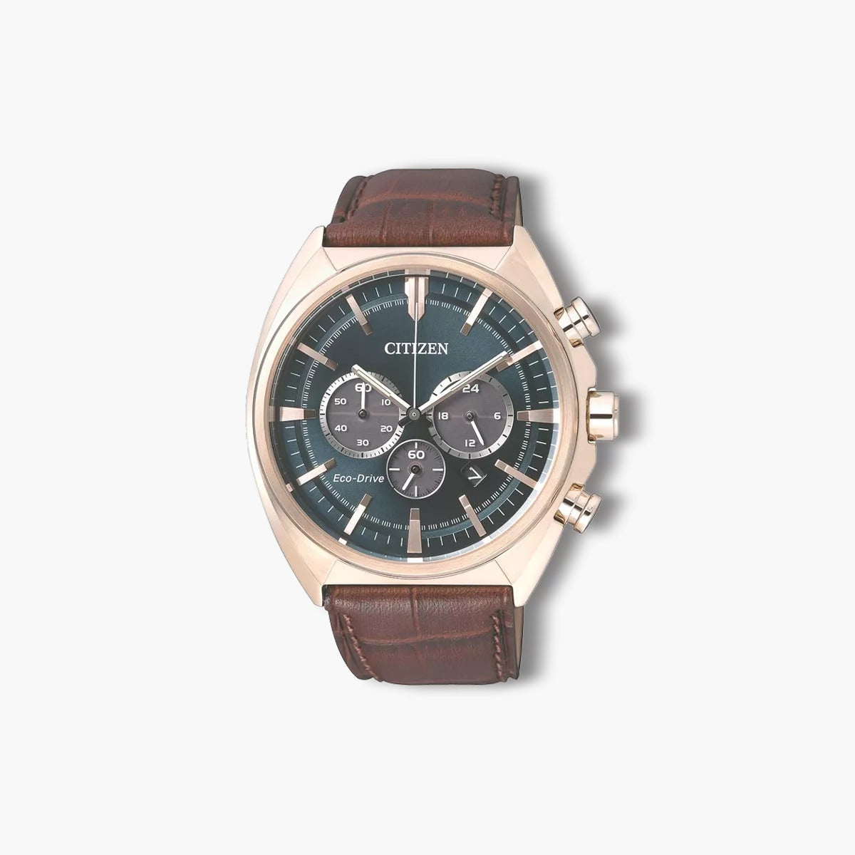 Reloj Citizen Metropolitan CA4283-04L cronógrafo piel marrón esfera azul