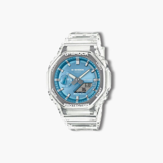 Reloj Casio G-Shock GA-2100BM-7A2ER analógico digital transparente y azul