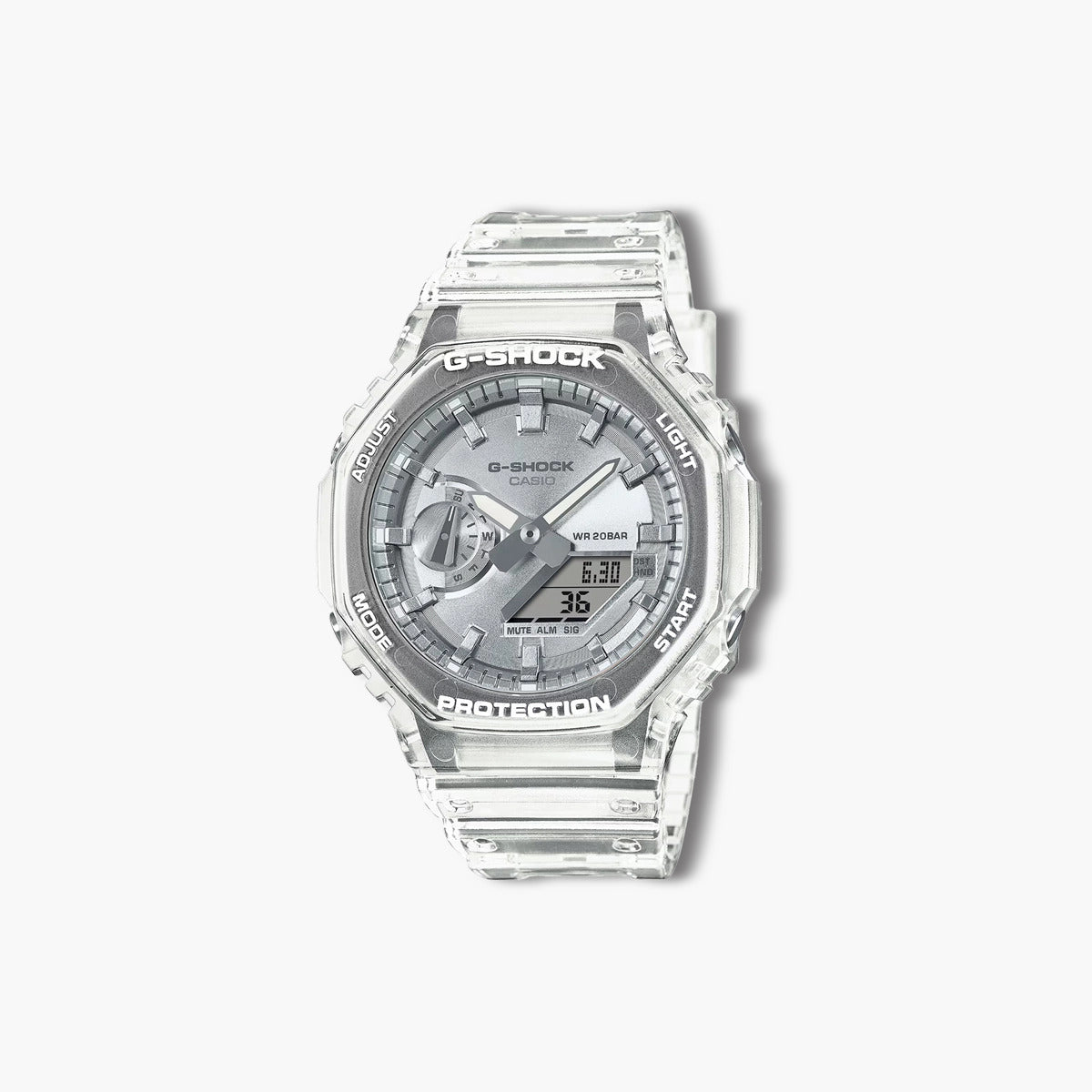 Reloj Casio G-Shock GA-2100BM-7A8ER analógico digital transparente y gris