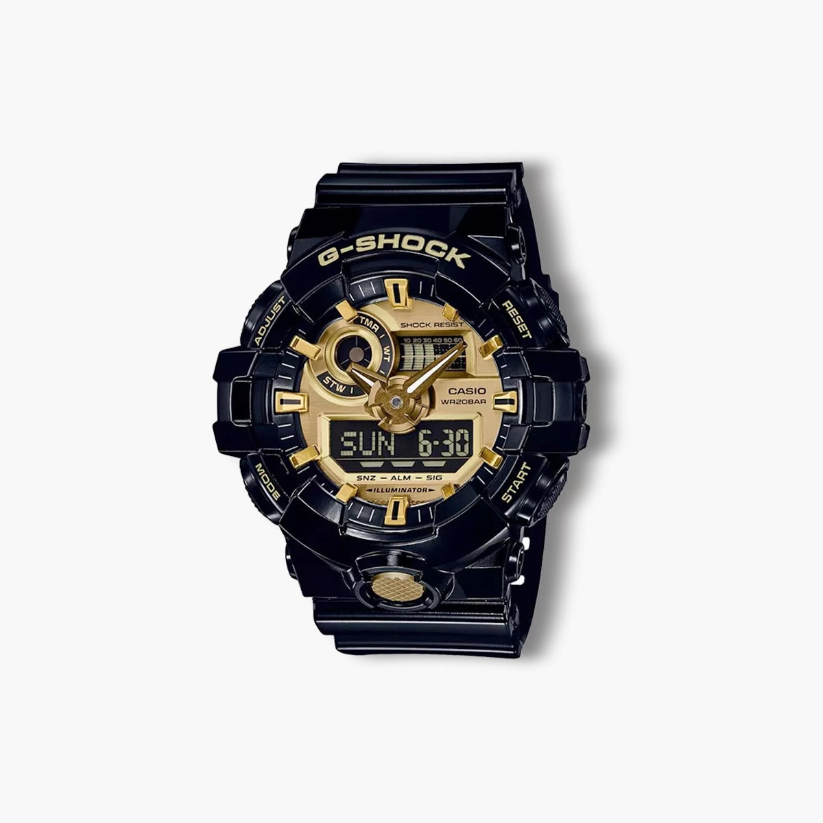 Reloj Casio G-Shock GA-710GB-1AER analógico digital negro y dorado