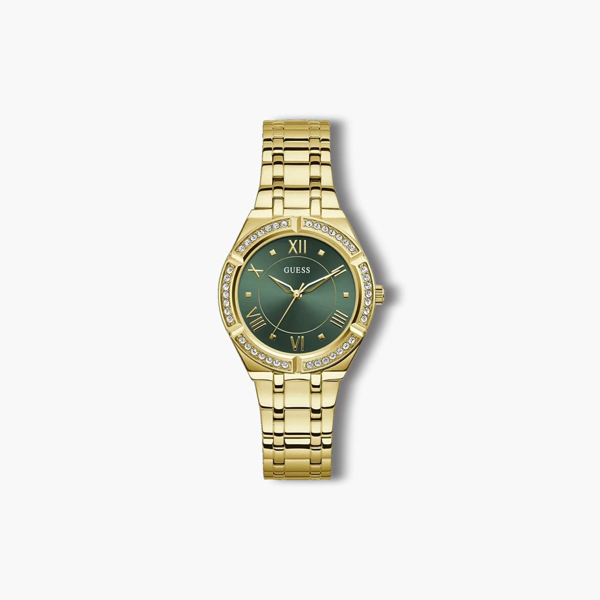 Reloj Guess Cosmo GW0033L8 acero dorado esfera verde