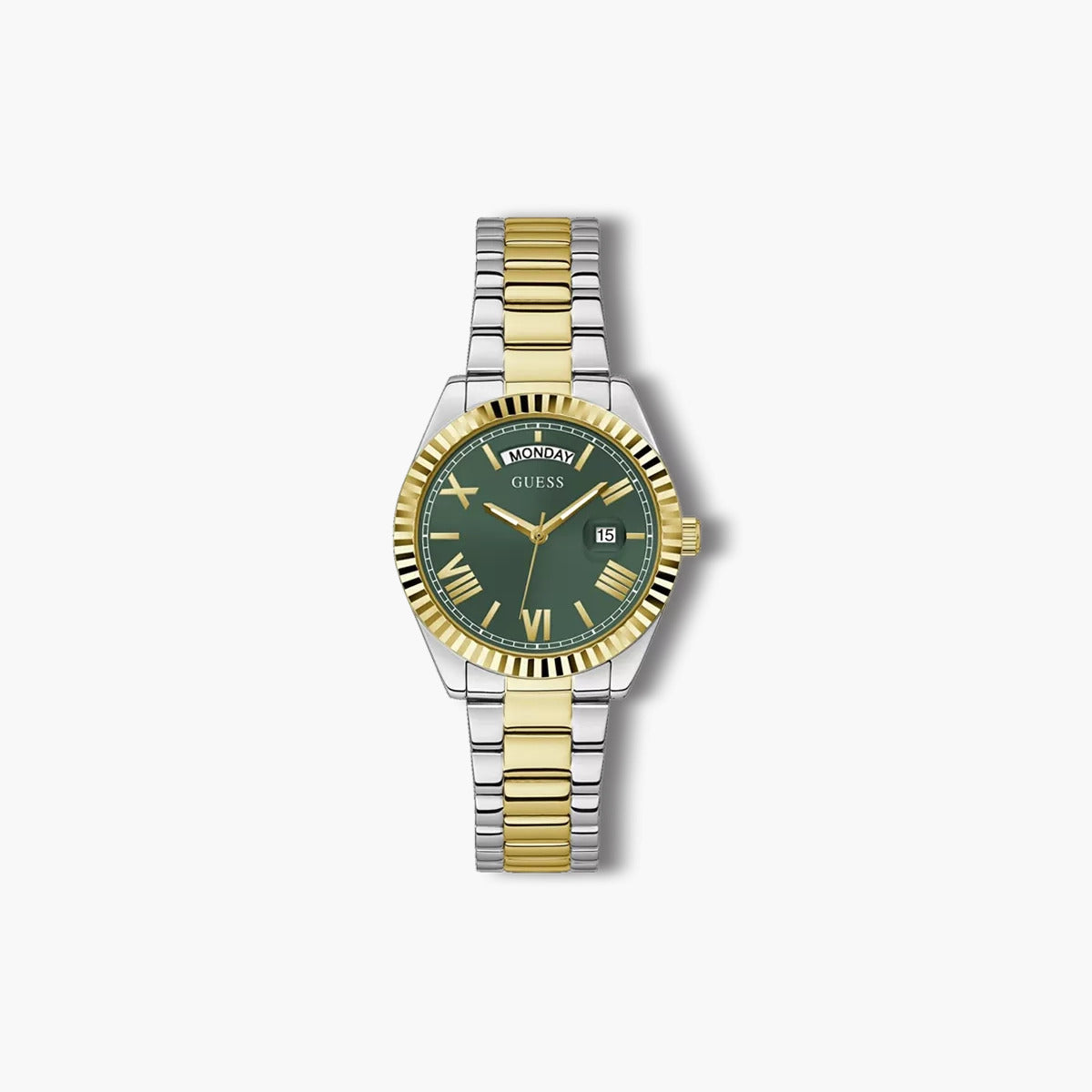 Reloj Guess Luna GW0308L5 acero bicolor esfera verde
