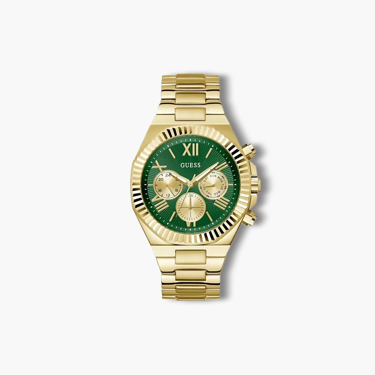 Reloj Guess Equity GW0703G2 acero dorado esfera verde