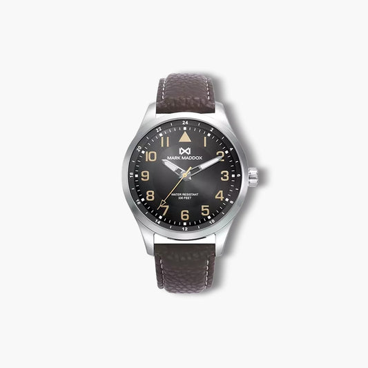 Reloj Mark Maddox Mission HC0128-14 piel marrón esfera negra