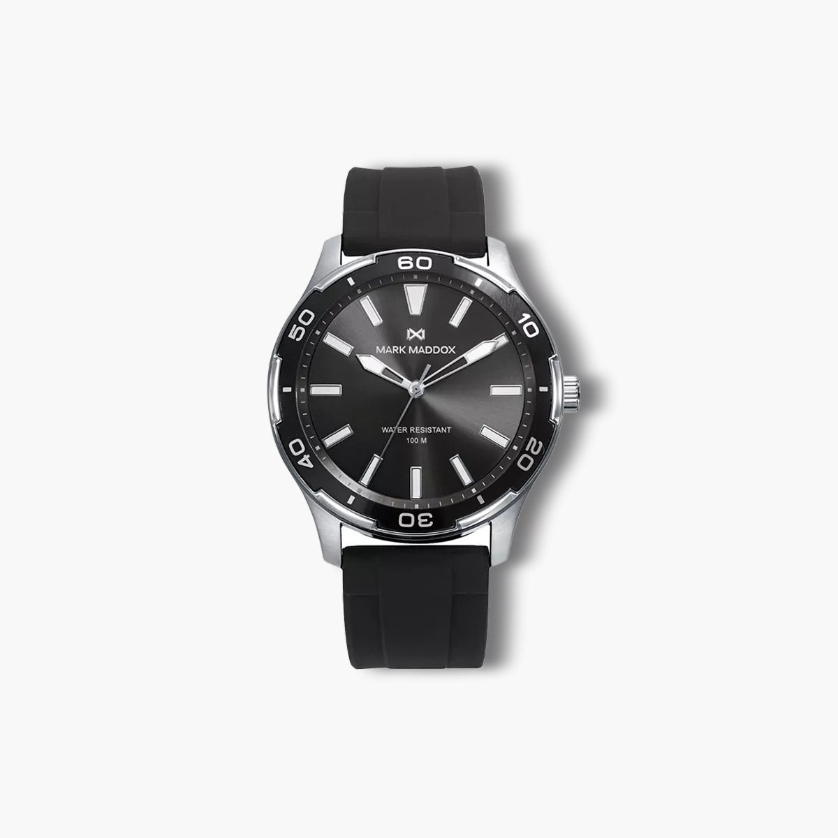 Reloj Mark Maddox Mission HC1009-16 negro esfera gris