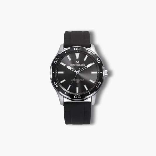 Reloj Mark Maddox Mission HC1009-16 negro esfera gris