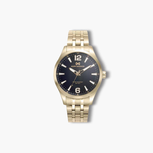 Reloj Mark Maddox Mission HM0148-53 acero dorado esfera negra