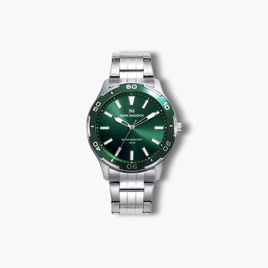Reloj Mark Maddox Mission HM1016-66 acero esfera verde